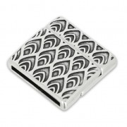 Fermoir aimanté motif peacock 24 mm pour lacet 20 mm Placage Argent fin vieilli x1|raw }}