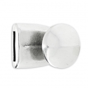 Fermoir rond pour cordon 2 mm Placage Argent fin vieilli x1