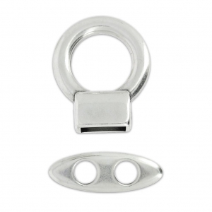 Fermoir T pour cordon 5 mm Placage Argent fin vieilli x1