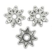 Coupelles fleurs 9 mm Placage Argent fin vieilli x8