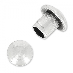 Embouts pour cordon 3 mm Placage Argent fin vieilli x4