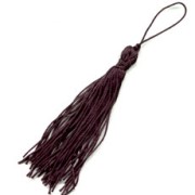 Pompon textile 10 cm noir x1