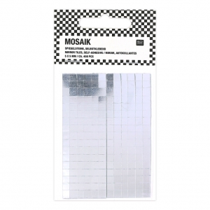 Set de 408 mosaïques miroir en verre carré 5x5 mm autocollant x1