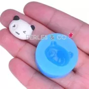 Mini moule silicone pour pâte polymère et pâte de métal 18,9x13,6 mm Panda