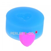 Mini moule silicone pour pâte polymère et pâte de métal 12,5x10,5 mm Coeur