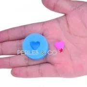 Mini moule silicone pour pâte polymère et pâte de métal 12,5x10,5 mm Coeur
