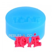 Mini moule silicone pour pâte polymère et pâte de métal 21x8,5 mm Love|raw }}
