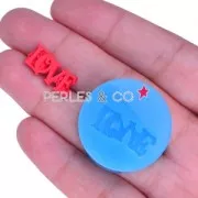 Mini moule silicone pour pâte polymère et pâte de métal 21x8,5 mm Love