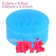 Mini moule silicone pour pâte polymère et pâte de métal 21x8,5 mm Love