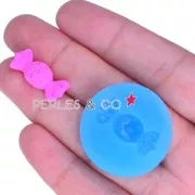 Mini moule silicone pour pâte polymère et pâte de métal 22,6x9 mm Bonbon