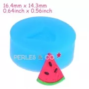 Mini moule silicone pour pâte polymère et pâte de métal 16,4x14,3 mm Pastèque