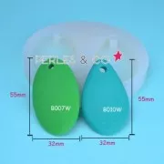 Mini moule silicone pour pâte polymère et pâte de métal pendentifs goutte et ovale 55x32 mm