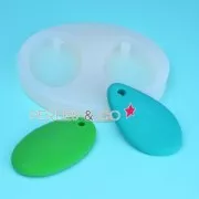 Mini moule silicone pour pâte polymère et pâte de métal pendentifs goutte et ovale 55x32 mm