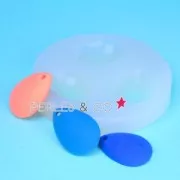 Mini moule silicone pour pâte polymère et pâte de métal 3 pendentifs gouttes 28x20 mm