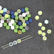 Perles en verre tchèque Honeycomb 6 mm Tweedy Violet  x20