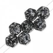 Perles en verre tchèque Honeycomb 6 mm Tweedy Silver x20