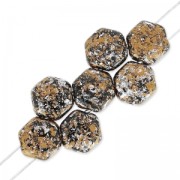 Perles en verre tchèque Honeycomb 6 mm Tweedy Gold x20|raw }}