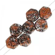 Perles en verre tchèque Honeycomb 6 mm Tweedy Copper x20
