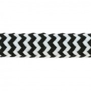 Corde tressée  5 mm Blanc/Noir x1m