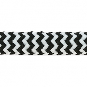 Corde tressée  5 mm Blanc/Noir x1m