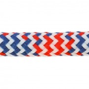 Corde tressée  5 mm Blanc/Rouge/Bleu Marine x1m