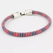 Corde tressée  5 mm Blanc/Rouge/Bleu Marine x1m