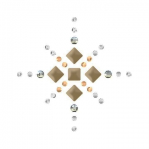 Motif strass Hotfix étoile 3 cm Crystal/Met. Light Gold/Golden Shadow