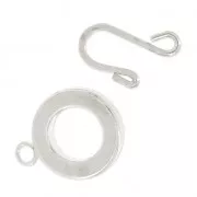 Fermoir crochet 15 mm argenté x1
