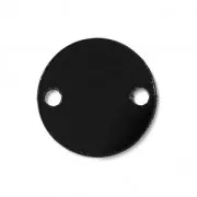 Intercalaire rond 2 trous en plexiglas 15 mm Noir Opaque x1