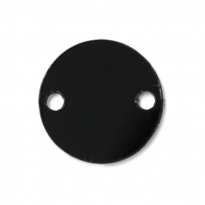 Intercalaire rond 2 trous en plexiglas 15 mm Noir Opaque x1