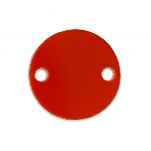 Intercalaire rond 2 trous en plexiglas 15 mm Rouge Semi-opaque x1