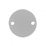 Intercalaire rond 2 trous en plexiglas 15 mm Silver Opaque x1