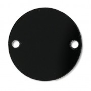 Intercalaire rond 2 trous en plexiglas 25 mm Noir Opaque x1