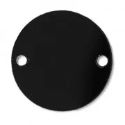 Intercalaire rond 2 trous en plexiglas 25 mm Noir Opaque x1