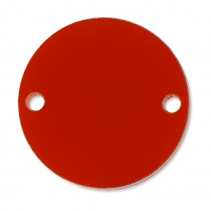 Intercalaire rond 2 trous en plexiglas 25 mm Rouge Semi-opaque x1