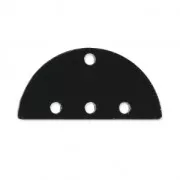 Intercalaire demi-disque 3 rangs en plexiglas 12x25 mm Noir Opaque x1