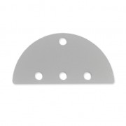 Intercalaire demi-disque 3 rangs en plexiglas 12x25 mm Silver Opaque x1|raw }}