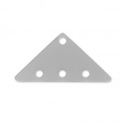 Intercalaire triangle 3 rangs en plexiglas 12.5x25 mm Silver Opaque x1|raw }}