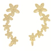 Clous d'oreilles 5 fleurs 19.5 mm - Doré à l'or fin x2