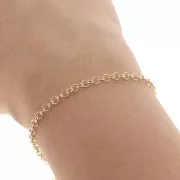 Chaîne maille Forçat 3 mm doré à l'or fin x1m