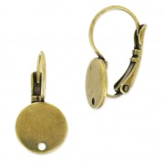 Dormeuses disque avec trou 10 mm bronze x2