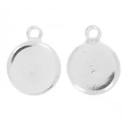 Serti pendentif pour cabochon plat 12 mm en Argent 925 x1