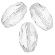 Olives facettées 12x7.5 mm Crystal x20