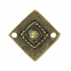 Intercalaire losange 2 trous 21 mm bronze x1