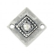 Intercalaire losange 2 trous 21 mm argenté vieilli x1