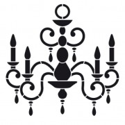 Pochoir décoratif Home deco 29,7x42cm Lustre Chandelier x1