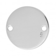 Intercalaire rond 2 trous à graver 20 mm en Argent 925  x1