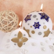 Assortiment de 4 plaques de cire bougie à découper 65x150 mm Noël Métallisé