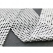 Maille résille en aluminium motif rond 45 mm argenté x50cm