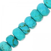 Perles Rondelles facettées 6 mm imitation Turquoise x39cm